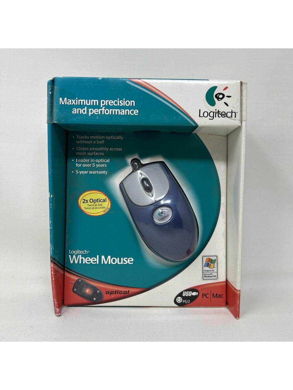 LOGITECH 2X Optical Wheel Wired Mouse 930495-0403 Rare NEW SEALED